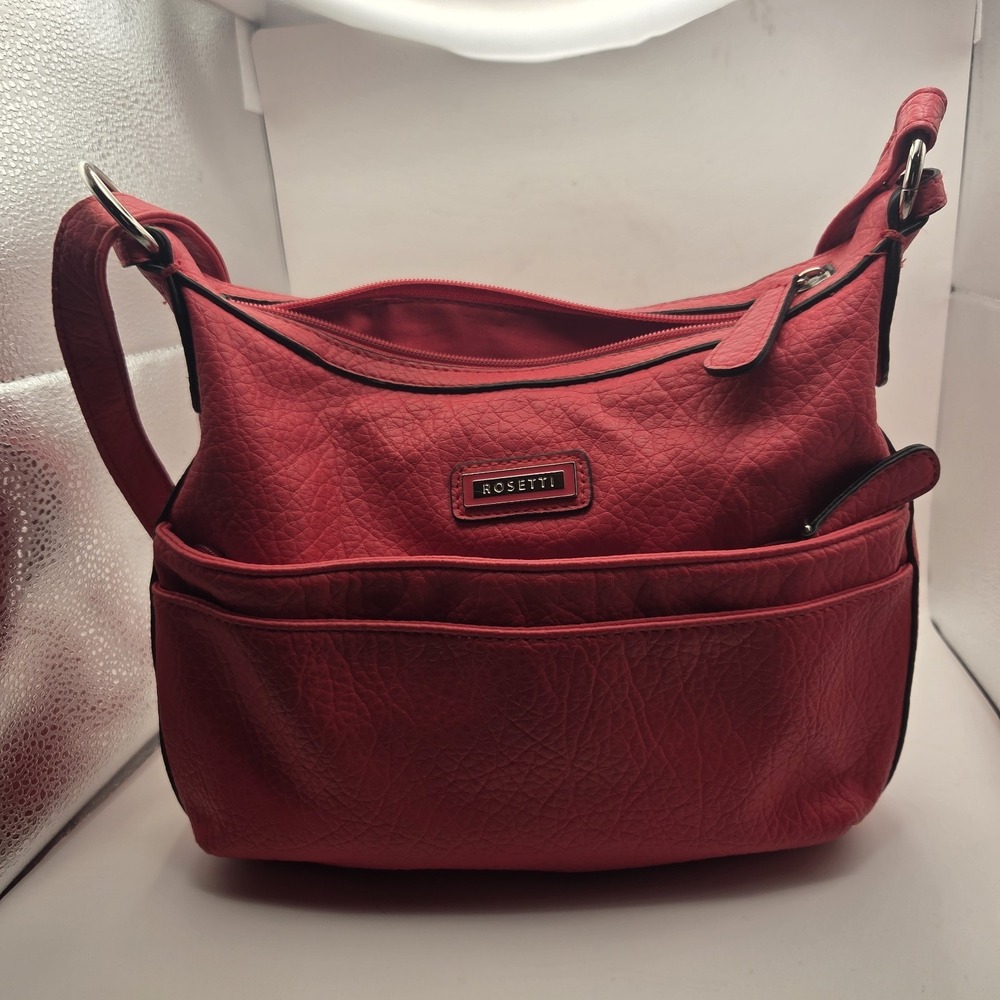 ROSETTI Faux Leather Bright Pink Shoulder Bag Hobo VTG